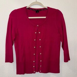 EUC WHBM White House Black Market Pink Cardigan Sweater XS